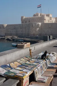 Souvenirs Prints: Fort and Harbour, Alexandria, Egypt, 2007. Creator: Ethel Davies