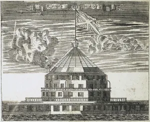 Russian Fleet Prints: Fort Kronschlot in Kronstadt, 1717. Artist: Rostovtsev, Alexei Ivanovich (1670s-1730s)