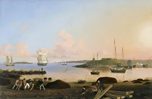 Lane Fitz Henry Prints: The Fort and Ten Pound Island, Gloucester, Massachusetts, 1847. Creator: Fitz Hugh Lane