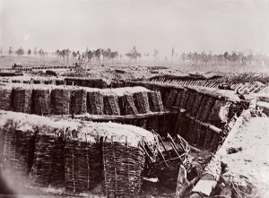 Basketry Prints: Fort Sedgwick near Petersburg, interior, 1864. Creator: Tim O Sullivan