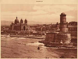 Byzantine Gallery: Fort St. Jean and Cathedral, Marseille, 1930. Creator: Unknown
