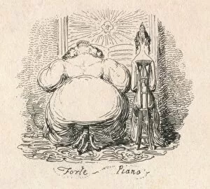 Obese Gallery: Forte Piano, 1829. Artist: George Cruikshank