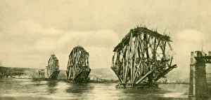 Golding Prints: The Forth Bridge in Course of Construction, c1930. Creator: Unknown