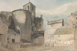 Clock Tower Gallery: Fortified Entrance to a Welsh Town (East Gate of Caernarvon), ca. 1802