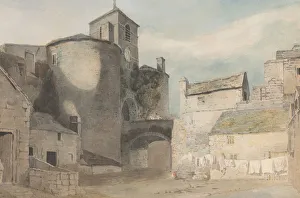 Caernarvonshire Prints: Fortified Entrance to a Welsh Town (East Gate of Caernarvon), ca. 1802