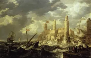 Marine Prints: Fortified Harbour, 1646. Creator: Bonaventura Peeters I