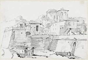 Vien Joseph Marie I Prints: A Fortified Town in Italy, 1744/1750. Creator: Joseph-Marie Vien the Elder