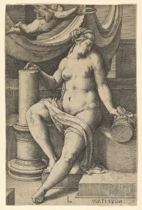 Fortitude Gallery: Fortitude, from the series The Seven Virtues, 1530. Creator: Lucas van Leyden