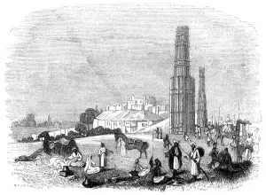 Images Dated 5th October 2007: Fortress of Ghazni, with the two Minars, India, 1847. Artist: Kirchner