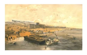 William Simpson Prints: Fortress of Yenikale, looking towards the Sea of Azoff, 1855. Creator: Edmund Walker