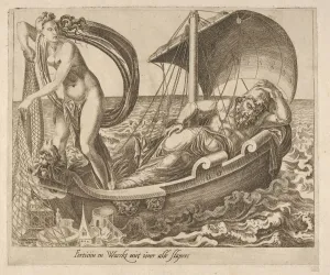 Dirck Volckertsz Coornhert Gallery: Fortune Does Not Watch over All Sleepers from Six Sayings about Fortune, ca. 1560