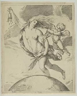 Guide Reni Gallery: Fortune flying above the globe... ca. 1660-80. Creator: Girolamo Scarsello