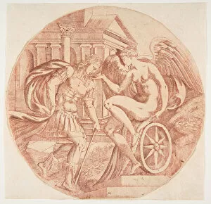 Assistance Gallery: Fortune Making a Prince Drink, ca. 1543. Creator: Antonio Fantuzzi