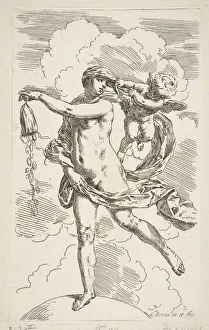 Fortune Prints: Fortune standing on a globe emptying a purse of coins, ca. 1635-1636