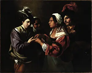 Bartolomeo Prints: The Fortune Teller, c.between 1616 and 1617. Creator: Bartolomeo Manfredi