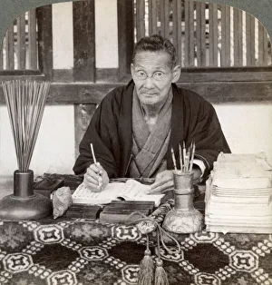 Kyoto Prints: Fortune teller, Inari Temple, Kyoto, Japan, 1904. Artist: Underwood & Underwood