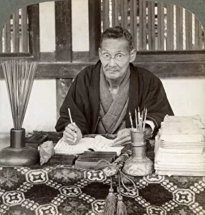 Images Dated 17th July 2008: Fortune teller, Inari Temple, Kyoto, Japan, 1904. Artist: Underwood & Underwood