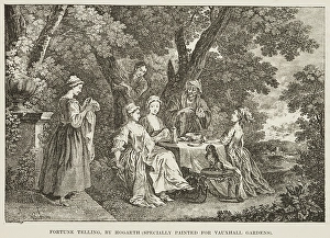 Predicting Prints: Fortune Telling, by Hogarth, 18th century, (late 19th century). Creator: Unknown