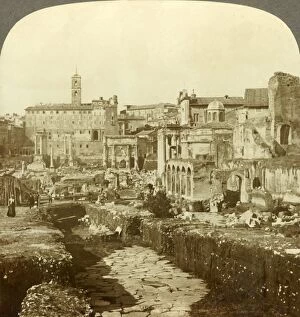 Campidoglio Collection: Forum, Capitol, an ancient pavement of Sacred Way. (W.) Rome, Italy. c1909. Creator: Unknown