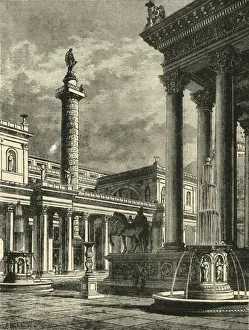 The Forum and Column of Trajan (restoration), 1890. Creator: Unknown The Forum and Column of Trajan (restoration), 1890. Creator: Unknown