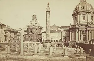 Columns Prints: Forum of Emperor Trajan in Rome, between 1870-1880. Creator: Unknown