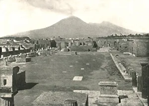 Vesuvius Prints: The Forum at Pompeii and Vesuvius, Italy, 1895. Creator: Unknown