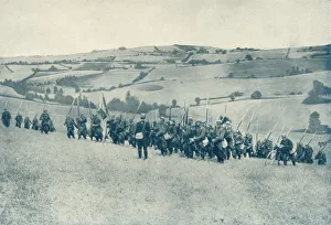 Forward with the Tricolour: French Infantry advance to Meet the Enemy, 1916. Creator: Unknown
