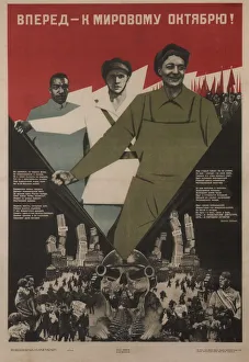 Politic Prints: Forward world October!, 1933. Artist: Klinch (Petrushansky), Boris Grigoryevich