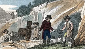 Fossil hunting in Cherry Hinton chalk pit, Cambridgeshire, 1822 Fossil hunting in Cherry Hinton chalk pit, Cambridgeshire, 1822