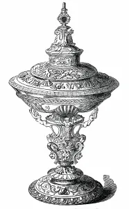 Cellini Benvenuto Prints: Founder's Cup, Emanuel College, Cambridge, 1850. Creator: Unknown
