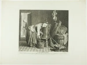 Water Jar Prints: The Fountain, 1739. Creator: Charles Nicolas Cochin