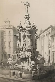Ribera Gallery: Fountain in the Anton Martin square, Fountain of Fame, Madrid, commissioned by Philip V