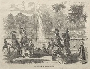 Winslow Homer American Prints: The Fountain at Boston Common, 1857. Creator: Winslow Homer (American, 1836-1910)
