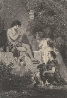 Paddling Gallery: The Fountain, ca. 1830-70. Creator: Celestin Nanteuil