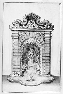 Jean Claude Prints: Fountain design, 1664. Artist: Georg Andreas Bockler