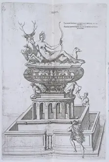 Antler Prints: The Fountain of Diana at Anet, 1607. Creator: Unknown