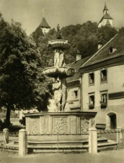 Karnten Prints: Fountain, Friesach, Austria, c1935. Creator: Unknown