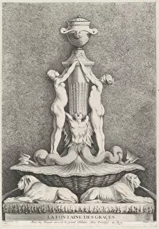 Chez Huquier Gallery: The Fountain of the Graces, 1737. Creator: Gabriel Huquier