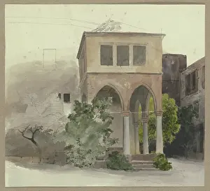 Courtyard Prints: Fountain house in the courtyard of Heidelberg Castle