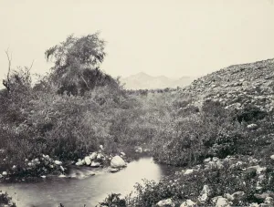 West Bank Prints: The Fountain of Jerico and Probable Site of the City, ca. 1857. Creator: Francis Frith