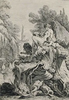 Naiad Prints: Fountain with a Naiad Seated on a Shell (Une fontaine avec une nä