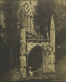 Fountain of Notre-Dame at Saint-Brieuc, Brittany, c. 1853. Creator: Louis-Remy Robert (French