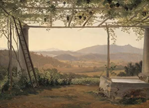 Vines Gallery: Fountain and Pergola in Italy, 1830 / 35. Creator: Ernst Christian Frederik Petzholdt
