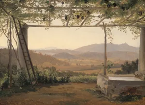 Fountain and Pergola in Italy, 1830/35. Creator: Ernst Christian Frederik Petzholdt Fountain and Pergola in Italy, 1830/35. Creator: Ernst Christian Frederik Petzholdt