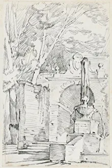 Vien Joseph Marie I Prints: Fountain of Pomona in the Gardens of the Villa d'Este
