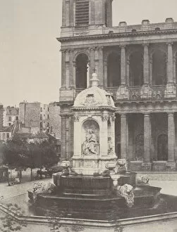 Fontaine Des Quatre Ev And Xea Gallery: Fountain at St. Sulpice, 1851. Creator: Charles Marville