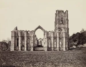 Cistercian Prints: Fountains Abbey, between 1870 and 1880. Creator: Francis Frith