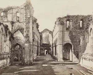 Cistercian Prints: Fountains Abbey, between 1870 and 1880. Creator: Francis Frith