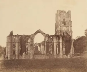 Cistercian Prints: Fountains Abbey. The Chapel of the Nine Alters, Exterior, 1850s. Creator: Joseph Cundall