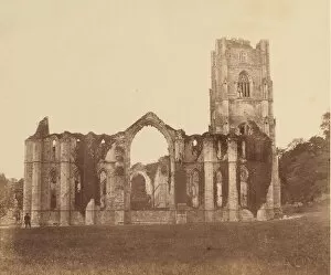 Cistercian Collection: Fountains Abbey. The Chapel of the Nine Alters, Exterior, 1850s. Creator: Joseph Cundall